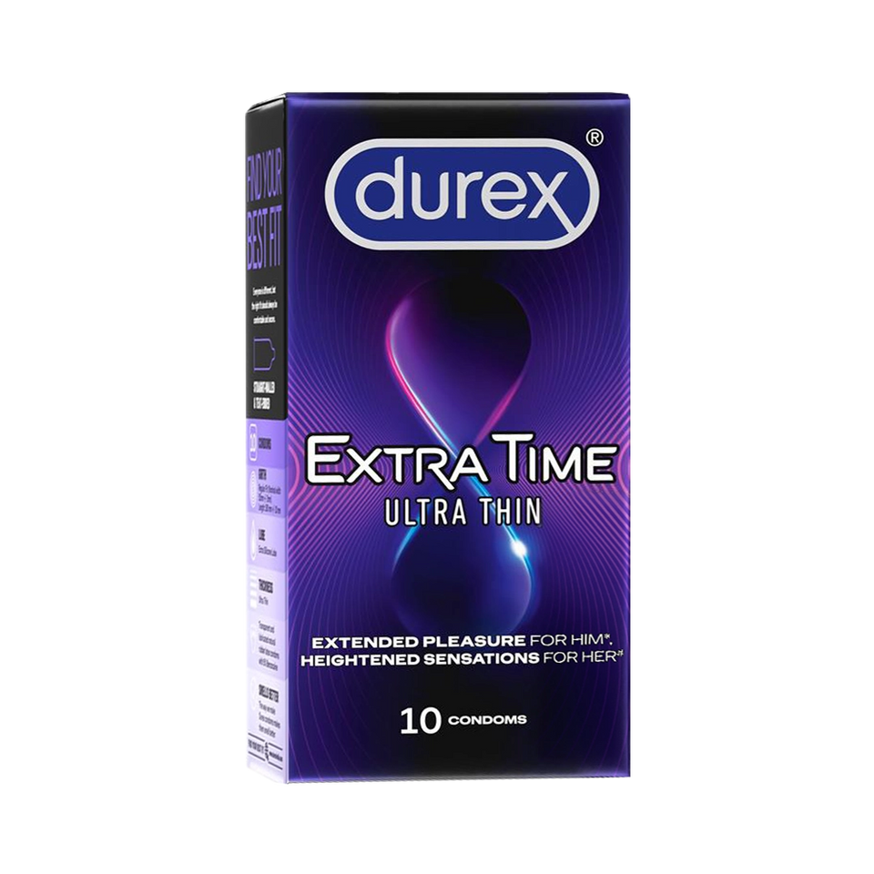 Durex Extra Time Ultra Thin Condoms - 10 Condoms (Pack of 1)