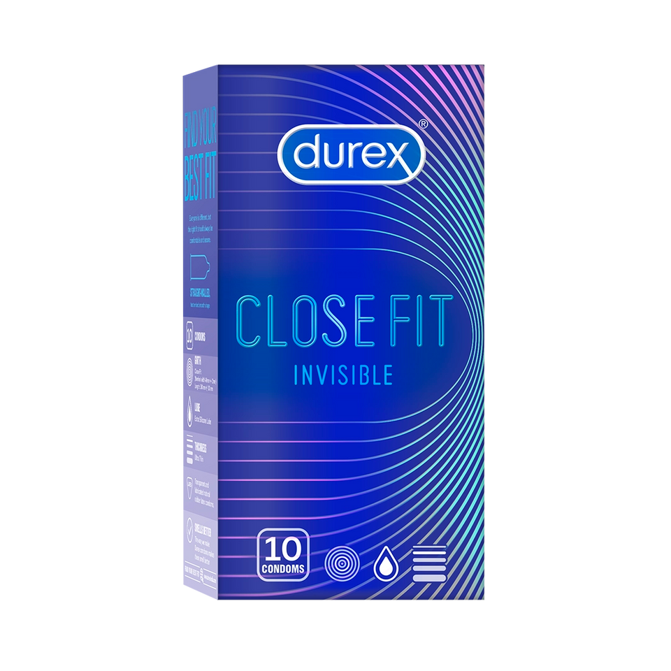 Durex Close Fit Invisible - 10 Condoms (Pack of 1)