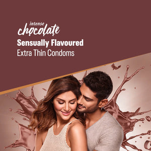 Durex Extra Thin Intense Chocolate Flavoured - 12 Condoms, (1 Pack of 12s)