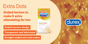 Durex Extra Dots - 10 Condoms, 10s(Pack of 1)