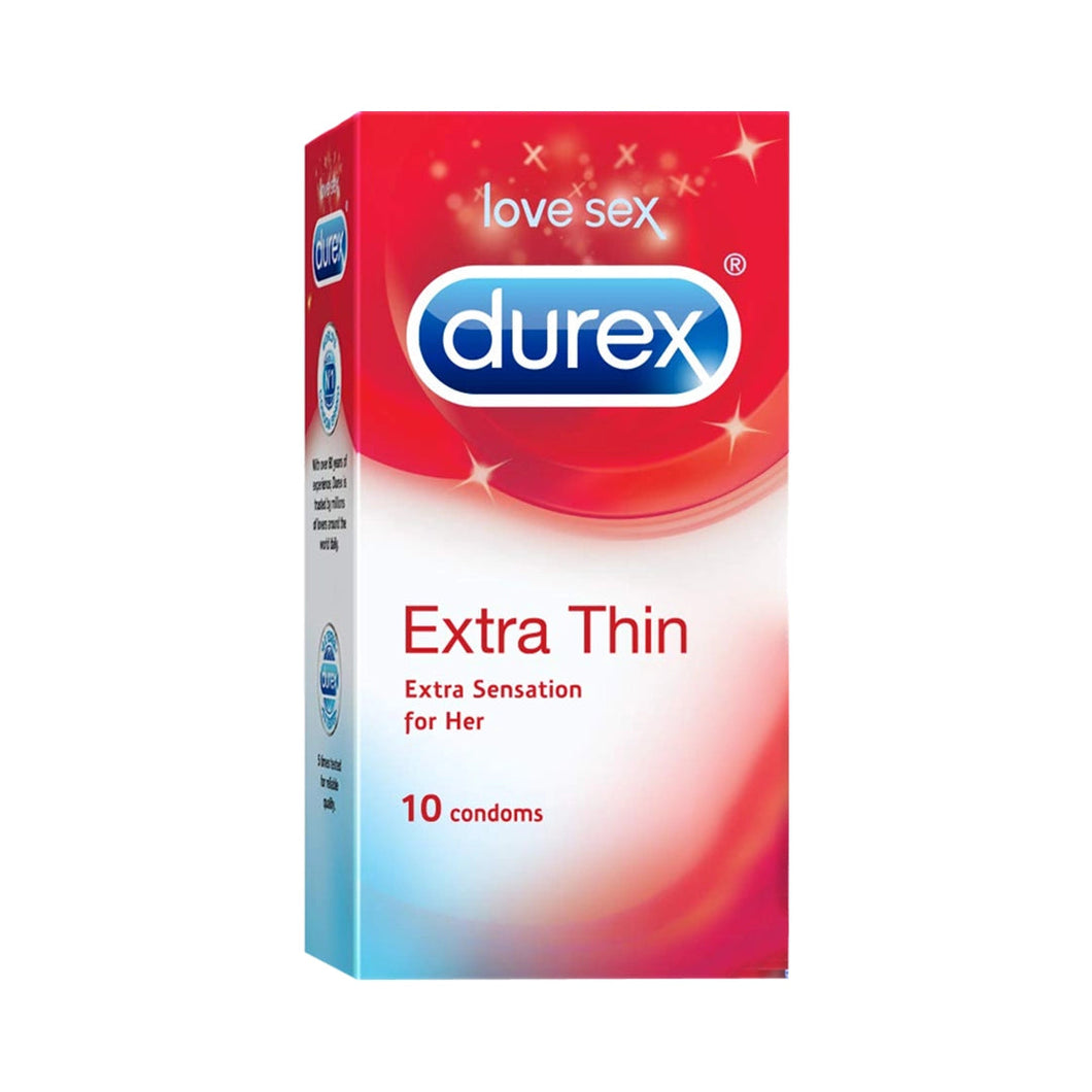 Durex Extra Thin - 10 Condoms, 10s(Pack of 1)