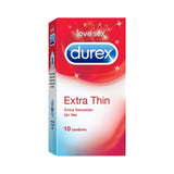 Durex Extra Thin - 10 Condoms, 10s(Pack of 1)