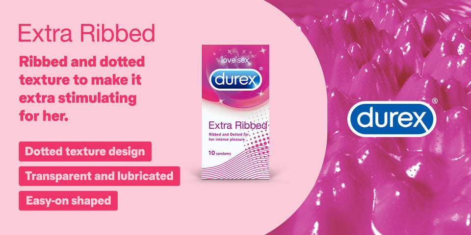 Durex Extra Ribbed - 10 Condoms, 10s(Pack of 1)